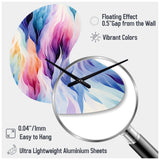 Colorful Watercolor Ikat Mirage - Asymmetric Metal Wall Clock
