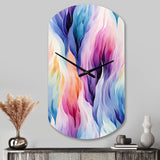 Colorful Watercolor Ikat Mirage - Asymmetric Metal Wall Clock