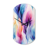 Colorful Watercolor Ikat Mirage - Asymmetric Metal Wall Clock
