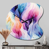 Colorful Watercolor Ikat Mirage - Asymmetric Metal Wall Clock