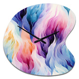 Colorful Watercolor Ikat Mirage - Asymmetric Metal Wall Clock