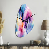 Colorful Watercolor Ikat Mirage - Asymmetric Metal Wall Clock