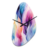 Colorful Watercolor Ikat Mirage - Asymmetric Metal Wall Clock