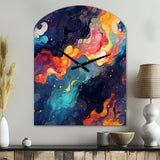 Cosmic Illusion Moody Patterns - Asymmetric Metal Wall Clock
