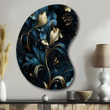 Darkened Reflections Moody Patterns - Asymmetric Metal Wall Clock