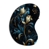 Darkened Reflections Moody Patterns - Asymmetric Metal Wall Clock