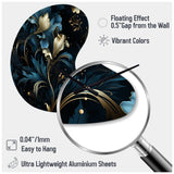Darkened Reflections Moody Patterns - Asymmetric Metal Wall Clock