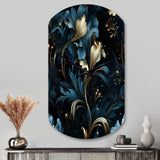 Darkened Reflections Moody Patterns - Asymmetric Metal Wall Clock