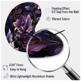 Shadowed Elegance Moody Patterns - Asymmetric Metal Wall Clock