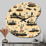 Pirate Treasure Hunt - Asymmetric Metal Wall Clock
