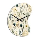 Botanical Harmony - Asymmetric Metal Wall Clock