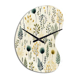 Botanical Harmony - Asymmetric Metal Wall Clock