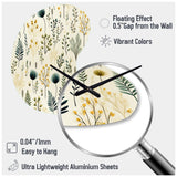 Botanical Harmony - Asymmetric Metal Wall Clock