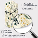 Botanical Harmony - Asymmetric Metal Wall Clock