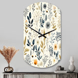 Botanical Sketched VI - Asymmetric Metal Wall Clock