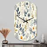 Botanical Sketched VI - Asymmetric Metal Wall Clock