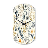 Botanical Sketched VI - Asymmetric Metal Wall Clock