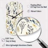 Botanical Sketched VI - Asymmetric Metal Wall Clock