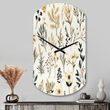 Botanical Sketched VII - Asymmetric Metal Wall Clock