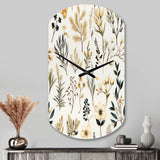 Botanical Sketched VII - Asymmetric Metal Wall Clock