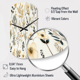 Botanical Sketched VII - Asymmetric Metal Wall Clock