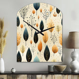 Modern Leaf Patterns II - Asymmetric Metal Wall Clock