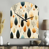 Modern Leaf Patterns II - Asymmetric Metal Wall Clock