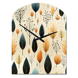 Modern Leaf Patterns II - Asymmetric Metal Wall Clock
