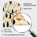 Modern Leaf Patterns II - Asymmetric Metal Wall Clock