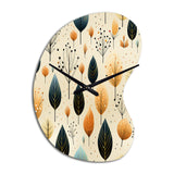 Modern Leaf Patterns II - Asymmetric Metal Wall Clock