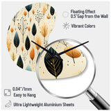 Modern Leaf Patterns II - Asymmetric Metal Wall Clock