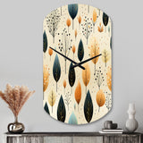 Modern Leaf Patterns II - Asymmetric Metal Wall Clock