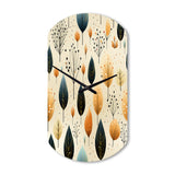 Modern Leaf Patterns II - Asymmetric Metal Wall Clock