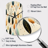 Modern Leaf Patterns II - Asymmetric Metal Wall Clock