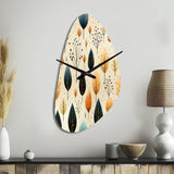 Modern Leaf Patterns II - Asymmetric Metal Wall Clock