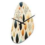 Modern Leaf Patterns II - Asymmetric Metal Wall Clock