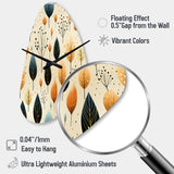 Modern Leaf Patterns II - Asymmetric Metal Wall Clock