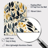 Modern Leaf Patterns VI - Asymmetric Metal Wall Clock