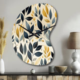 Modern Leaf Patterns VI - Asymmetric Metal Wall Clock