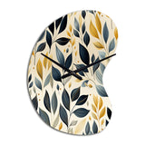Modern Leaf Patterns VI - Asymmetric Metal Wall Clock