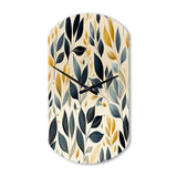 Modern Leaf Patterns VI - Asymmetric Metal Wall Clock