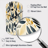 Modern Leaf Patterns VI - Asymmetric Metal Wall Clock