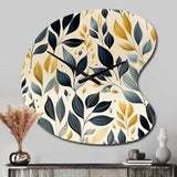 Modern Leaf Patterns VI - Asymmetric Metal Wall Clock