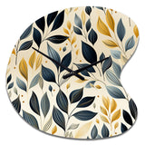 Modern Leaf Patterns VI - Asymmetric Metal Wall Clock
