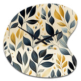 Modern Leaf Patterns VI - Asymmetric Metal Wall Clock