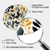 Modern Leaf Patterns VI - Asymmetric Metal Wall Clock