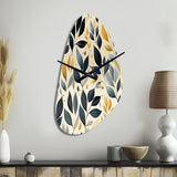Modern Leaf Patterns VI - Asymmetric Metal Wall Clock