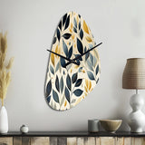 Modern Leaf Patterns VI - Asymmetric Metal Wall Clock