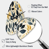 Modern Leaf Patterns VI - Asymmetric Metal Wall Clock