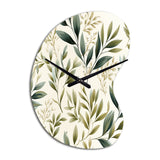 Tranquil Leaves - Asymmetric Metal Wall Clock